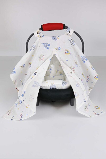 Umaybebek Puset Örtüsü, Puset Minderi, 2 Parça, Müslin, Seyahat arkadaşı - Bel Destekli