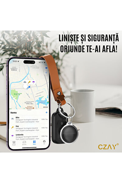CZAY GPS Tracker Anti-Lost Device, Global Coverage, Bluetooth, iPhone Compatible