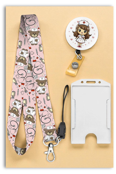 Mia Aurora Beyaz Melek 3lu Set Boyun Askı İpi Hemşire Doktor Paramedik Yoyo D...