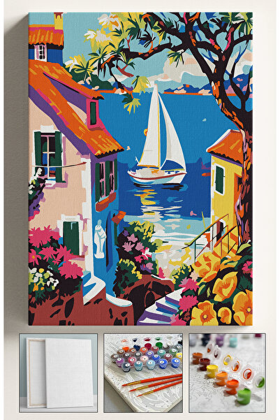 Sulepas Sayılarla Boyama Seti Numaralı Tuval Fırça Boya 40x50 Cm Evler Arası ...