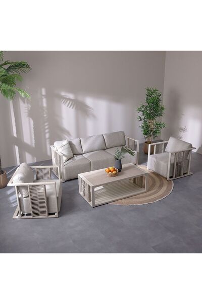 Danube Home Sydney 5-Seater Outdoor Sofa Set | Aluminium Frame | Modern Patio...