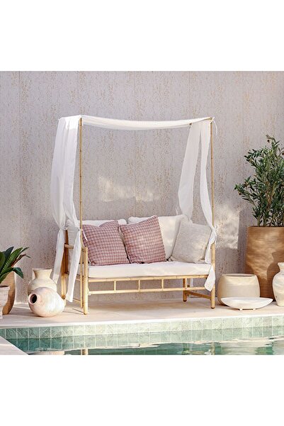 Danube Home طقم أريكة سيرينا الخارجية بمقعدين | أثاث حدائق بإطار فولاذي | مقا...