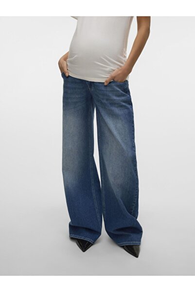 Mama Licious Umstandsjeans mit weitem Bein Weiter Beinschnitt Mittlere Taille...