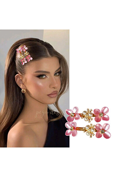 pegu baby collection 2 PIEȚE AGRAFA STRĂLUCITOARE PENTRU PĂR CU FLORI ȘI PIET...