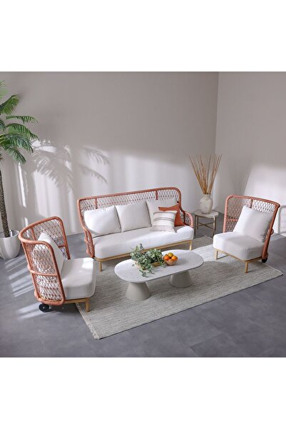 Danube Home طقم أريكة جوليا الخارجية بخمسة مقاعد | هيكل من الفولاذ والبوليستر...