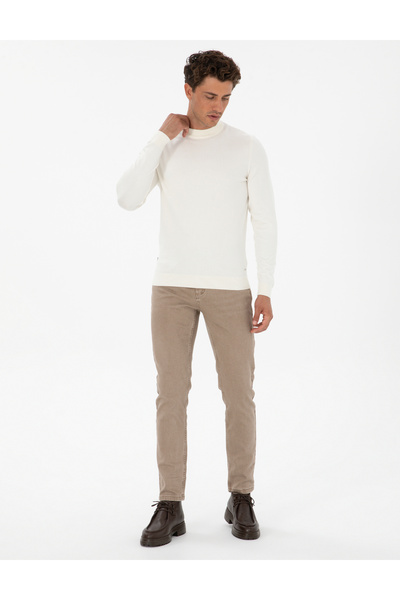 Pierre Cardin ERKEK DOKUMA KUMAŞ SLİM FİT YARIM BALIKÇI YAKA KAZAK