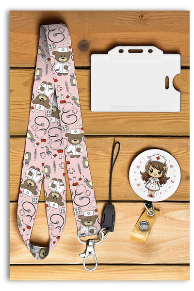 Mia Aurora Beyaz Kalp 3lu Set Boyun Askı İpi Hemşire Doktor Paramedik Yoyo Ya...