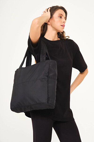 DİYKAYA Orijinal Puf Kumaş Kabartmalı Shopper Omuz Çanta Fermuarlı Şişme Tote...