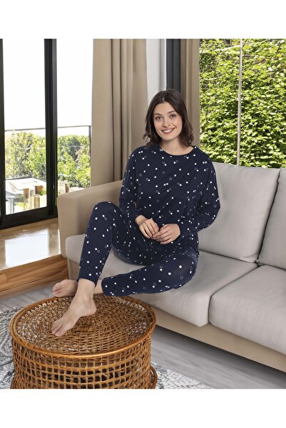 Aydoğan Σετ πιτζάμες Pure Series Black Star Napoli με μακριά μανίκια