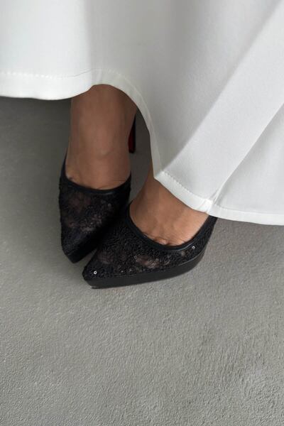 AYAKKABI PRENSİ Rex SİYAH DANTELLİ