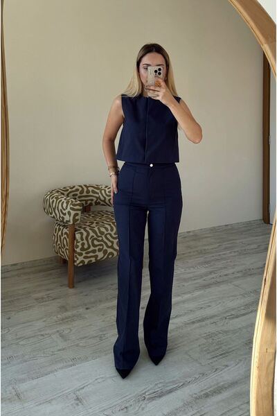 BeeYouStudio Çıtçıtlı Gabardin Yelek Pantolon Takım
