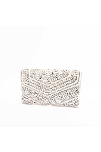 crystalicious Naomi Handcrafted by Artisans Elegant Clutch With Glass Beadwork For Elegant Evenings Out
