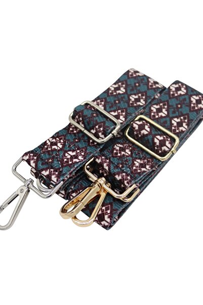 Anatolia Turquoise Ethnic Patterned Polyester Adjustable Bag Shoulder Strap 4 Cmx 120 cm