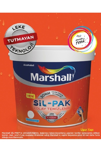 Marshall Sil-pak Leke Tutmayan Silinir Duvar Boyası Lt Beyaz