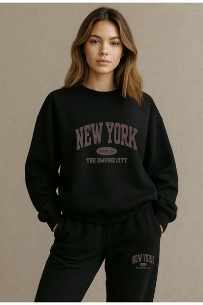 FUFLUNS SET DE PANTALONI DE ANTRENAMENT UNISEX OVERSIZE CU Gâtul de ciclism i...