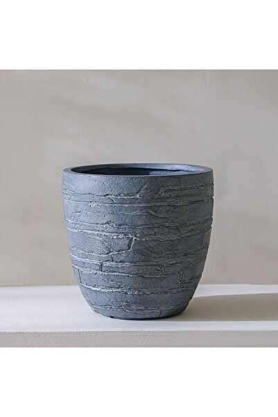 Danube Home وعاء من طين الألياف بملمس الطوب | خفيف الوزن، مقاوم للعوامل الجوية، للاستخدام الداخلي والخارجي - ٣٧×٣٥ سم