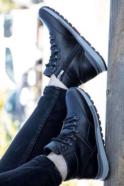 GÜLERSHOES Garantili Hakiki Deri Su Geçirmez Kaymaz Taban Ortopedi Kışlık Erkek Bot 40-41-42-43-44 Numara