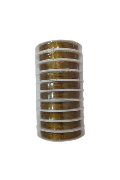 yiğit aksesuar 0.4 Mm 10 Adet Gold Tel El Işi Takı Aksesuar Alüminyum Tel Çiç...