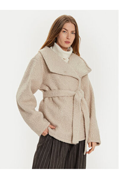 Gina Tricot Γυναικείο Χειμερινό Παλτό 24039 Μπεζ