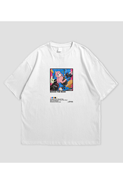 SVART WEAR تي شيرت Bocchi the Rock - تي شيرت كبير الحجم للجنسين من الأنمي