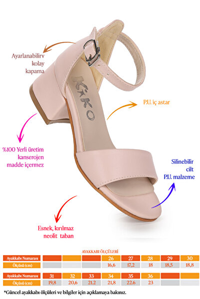 KARAMAZI Sheila Skin Daily Girl's 4 cm Heeled Sandals Evening Dress Shoes