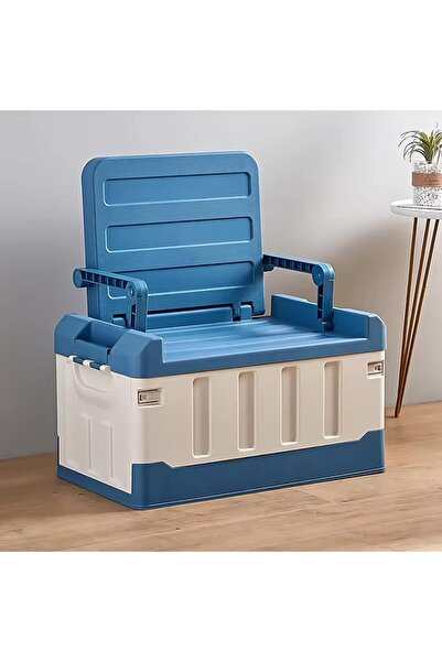 AutoFamily AUTO FAMILY Camping Plastic Storage Box with Lids 60L (Sky Blue)