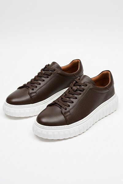 LUSIVE حذاء رجالي كاجوال مريح للغاية من الجلد الطبيعي باللون البني LUASS27AL0052