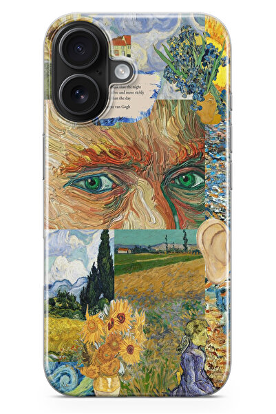 moonset Iphone 17 Uyumlu Van Gogh Tasarımlı Baskılı Şeffaf Telefon Kılıfı