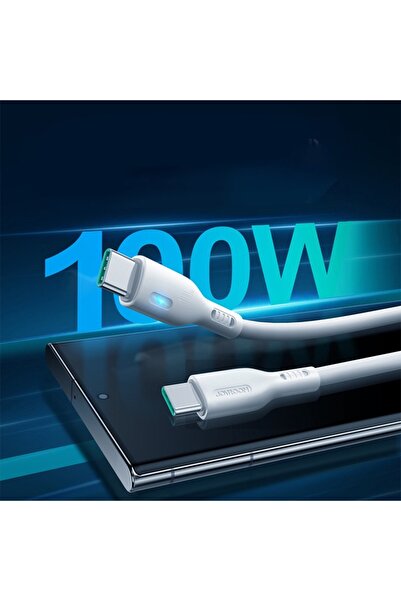 Joyroom Phone Data Cable, Joyroom, Universal, USB-C, 100 W, 1.2 m, White