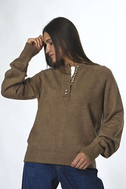 ABBRA Γυναικείο πουλόβερ με κουμπιά