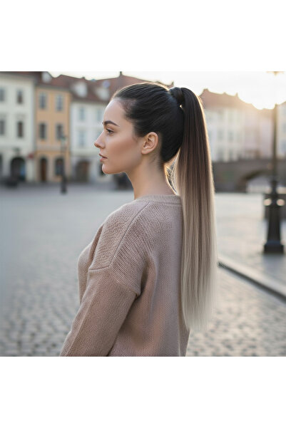 Carmella Elastic Buckle Ponytail Straight - Auburn / White Platinum Ombre Rsp...