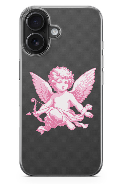 moonset Iphone 17 Uyumlu Melek Tasarımlı Baskılı Şeffaf Telefon Kılıfı