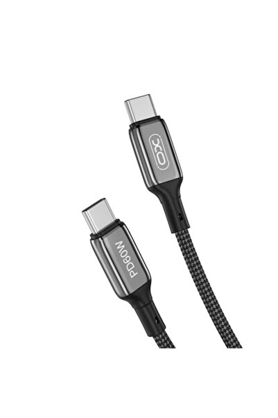 Xo Charging and Data Transfer Cable NB-Q180B, 2X USB TYPE-C, 3A, 60W, 1M, Black