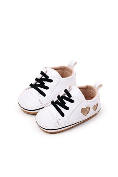 Superbaby Λευκά πάνινα παπούτσια για μικρά κορίτσια για τα πρώτα τους βήματα,...