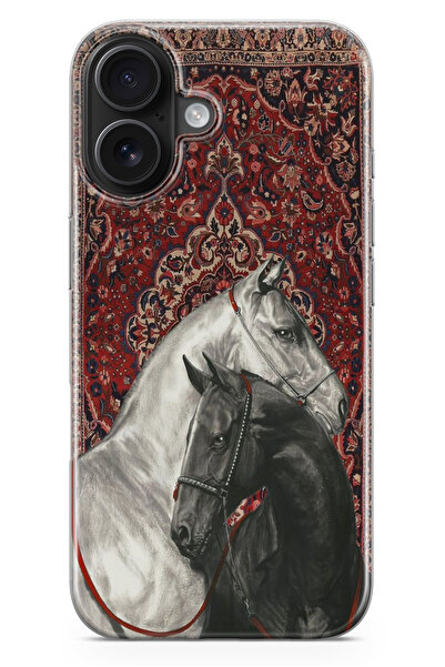 moonset Iphone 17 Uyumlu Atlar Tasarımlı Baskılı Şeffaf Telefon Kılıfı