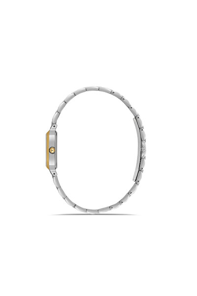 Momentus Ss398T-02Sg Stone Design Square Dial Steel Band Steel Case 3 Atm Water Resistant Gold