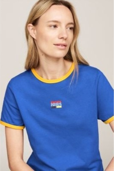 Tommy Hilfiger Woven Cotton Team Skinny Fit Ringer T-Shirt