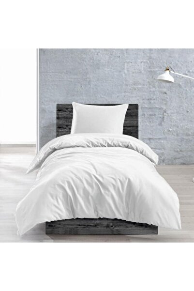 Caressa Satin cotton bed linen, Weiss, 1 person, white, 3-piece set