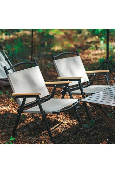 AutoFamily AUTO FAMILY Foldable Camping Chair with Cup Holder Black, Outdoor Portable Foldable Chair
