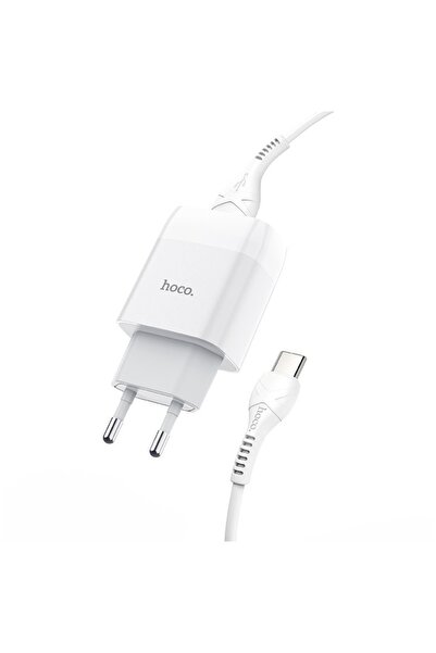 Hoco Set Charger C73A 2xUSB + Type-C Data Cable, 1m, White