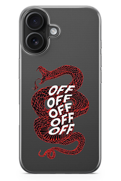 moonset Iphone 17 Uyumlu Yılan Tasarımlı Baskılı Şeffaf Telefon Kılıfı