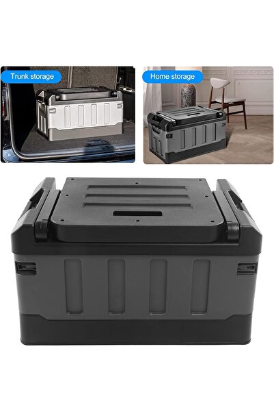 AutoFamily AUTO FAMILY Camping Plastic Storage Box with Lids 60L (Grey)