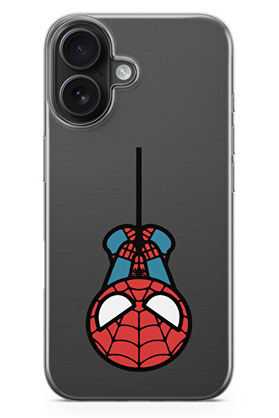 moonset Iphone 17 Uyumlu Örümcek Tasarımlı Baskılı Şeffaf Telefon Kılıfı