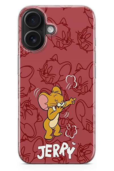 moonset Iphone 17 Uyumlu Jerry Tasarımlı Baskılı Şeffaf Telefon Kılıfı