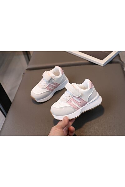 Superbaby Adidasi albi cu insertii roz - Sony