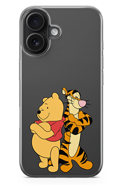 moonset Iphone 17 Uyumlu Winnie Tasarımlı Baskılı Şeffaf Telefon Kılıfı