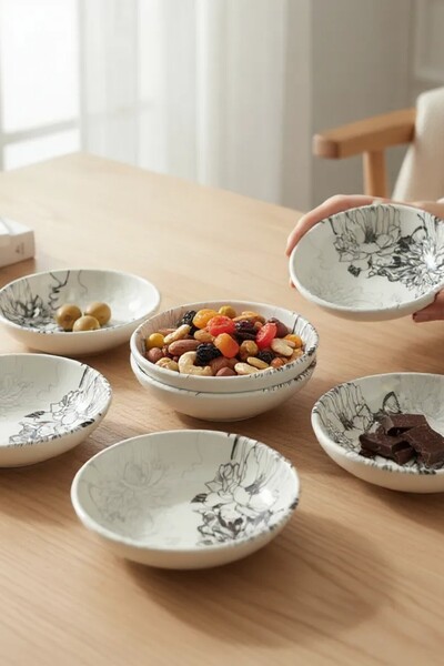 Keramika Lotus 13cm Breakfast / Snack Bowl 6 Pieces