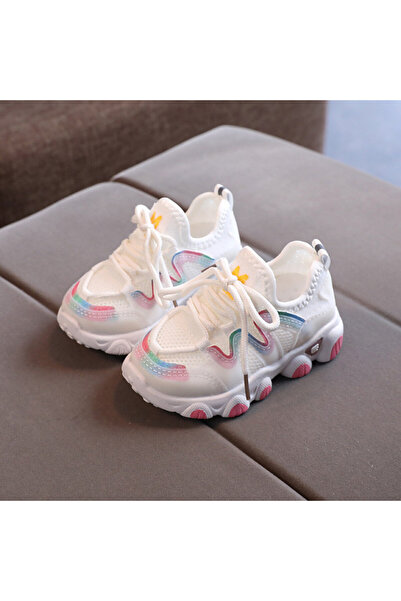 Bebelul White sneakers with glitter waves