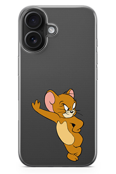 moonset Iphone 17 Uyumlu Jerry Tasarımlı Baskılı Şeffaf Telefon Kılıfı