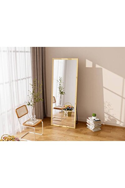 Crestj Nzone Rectangular Mirror with Stand and Decorative Frame || Wooden Color